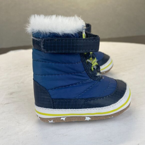 Robeez Baby  Aspen Winter Boots Shoes Unisex faux-fur Size 0-3 Months,Preppy,NEW - Picture 11 of 13